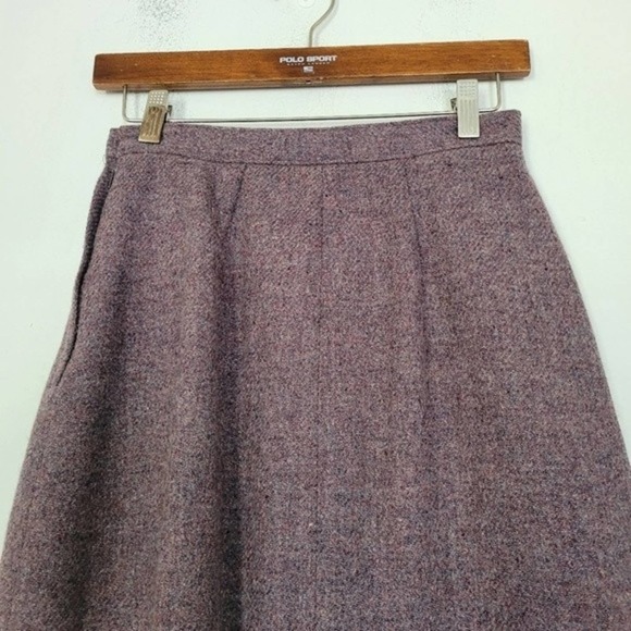 Vintage Woolrich Women's 100% Pure Wool Purple Knee Length Skirt Size 6 Pockets - Picture 9 of 14